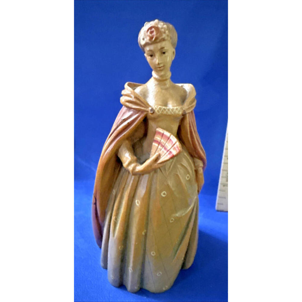 Anri Toriart 1950's Wood Carved Renaissance Style 5.5" Statue LADY (D)